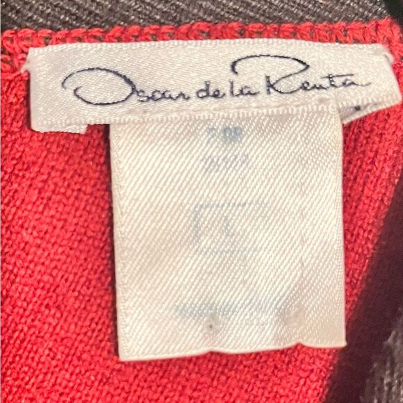 Oscar de la Renta Sweater Dress Burgundy Wool Blend Dress - Size Large (8-10) - Picture 3 of 4